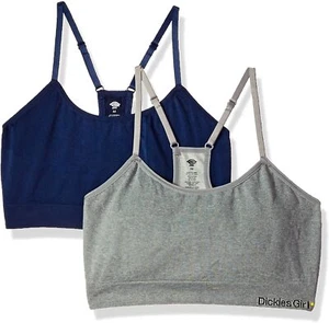 Dickies Girl Women's Seamless Bralette 2 Pack Bra - Heather Gray & Navy Bra Set - Picture 1 of 2
