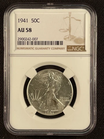 1941 50C Walking Liberty Half Dollar NGC AU58 Cover