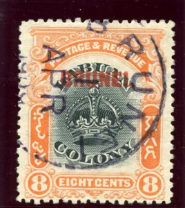 Brunei 1906 KEVII 8c black & vermilion very fine used. SG 17. Sc 7. - Picture 1 of 1