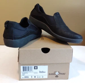 NEW Cloudsteppers By Clarks Women's Sz 9 M Black Sillian Paz Slip-On Shoe - Imagen 1 de 9