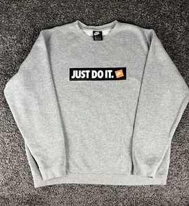 Nike Sweatshirt Men XXL Gray Fleece Inside Just Do It Retro JDI Soft 928699-063 - Picture 1 of 9