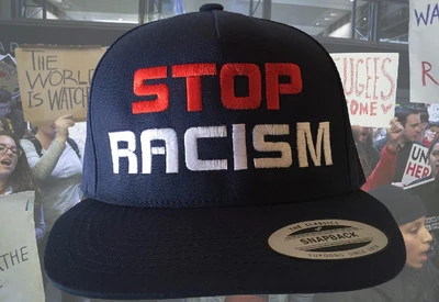 Gorra STOP RACISC Azul Marino FlexFit Yupoong Sombrero Clinton Biden vs Trump Snapbacks Foto 1 de 4
