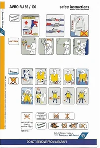 Safety Card - SN Brussels - Delta Air Transport - RJ 85 100 - c2004 (SC934) - Imagen 1 de 1