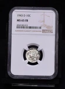 1943-D Mercury Dime - NGC MS65FB (49471-K) - Picture 1 of 8