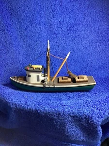 Vintage Seafarers Crafts Souvenir Wood Fishing Boat Sculpture Mobile Ala… - Picture 1 of 14