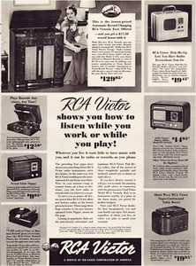 Print Ad RCA Victor 1939 Radio Phonograph Full Page Large Magazine 10.5"x13.5" - Picture 1 of 1