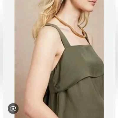 NWT Banana Republic Olive Tie Back Tank Sleeveless Stretch Shirt Size 2XL $44.99 - Image 1 of 4