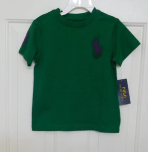 Neu mit Etikett Polo Ralph Lauren grünes Hemd Large lila Polo Logo Gr. 2 2t - Bild 1 von 1