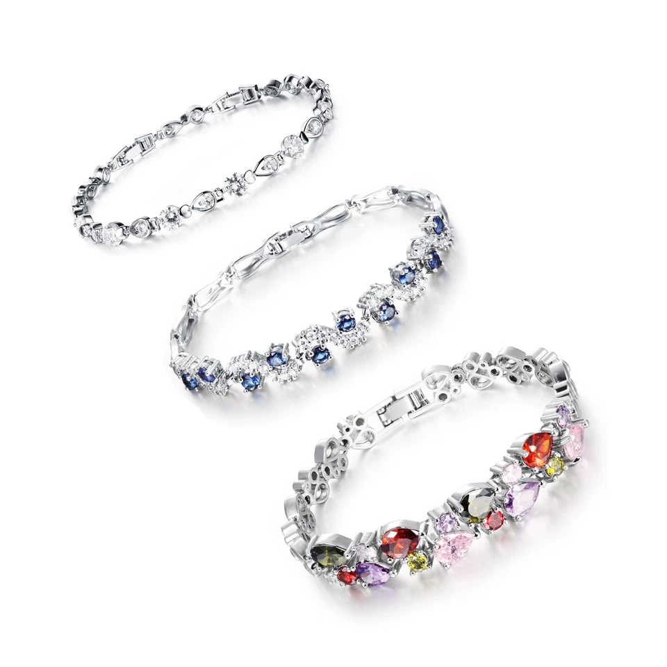 Elegantes Armband mit Zirkonia, hochwertige Verarbeitung, 17 - 20 cm, Damen - Bild 1 von 1