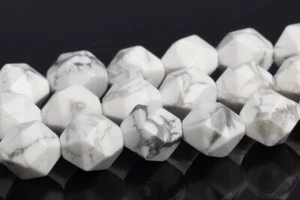 Cuentas sueltas naturales blancas de corte estrella grado facetado AAA 5-6/7-8/9-10 MM - Imagen 1 de 4