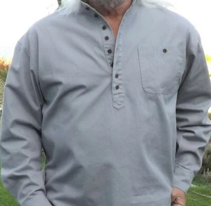 Camisa Grandad diseño exclusivo de Kaboo Trading duradera tejido fino algodón taladro - Imagen 1 de 12