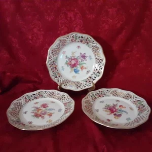 Schumann Bavaria Dresden Chateau 9-1/2" Luncheon Plates - Set of 3 - Picture 1 of 7
