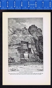 Tumba de la Roca de Montaña del Rey Darío el Grande, Persia - Página de Historia de 1925 - Imagen 1 de 1