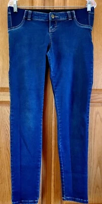 Pantalones de mezclilla de maternidad Liz Lange extra pequeños azules tiro bajo lavado oscuro panel lateral Foto 1 de 4