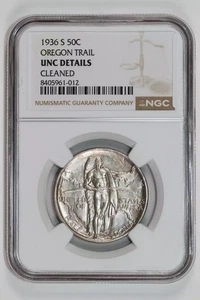 1936-S OREGON COMMEMORATIVE HALF DOLLAR NGC UNC DETAILS - Picture 1 of 2