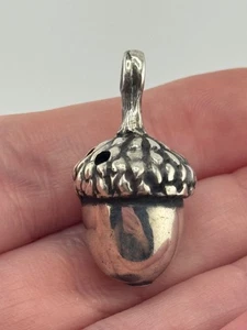 Vintage Sterling Silber Eichel Vinaigrette Anhänger - Bild 1 von 8