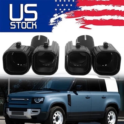 Puntas silenciadoras de escape cuadradas negras para Land Rover Defender 90 110 130 20-24 2022 Foto 1 de 4