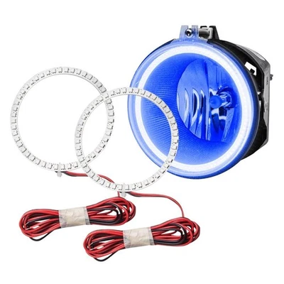 LED Fog Lights Halo Ring Lights Blue For 2005-2010 Jeep Grand Cherokee Foto 1 de 4