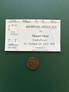CEDRIC COWARD 1st NBA 3pt 2025 Heat Grizzlies ticket stub ROZIER NBA SCANDAL FIX - Picture 1 of 3