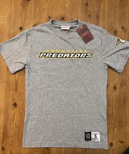 NWT- Nashville Predators Mitchell & Ness Shirt Men’s Small Gray Sleeve Logo - Picture 1 of 5