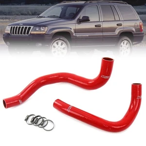 HPS Red Silicone/Coil Insert Radiator Hose Kit For 99-04 Grand Cherokee 4.0L WJ - Picture 1 of 2