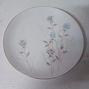 Vtg Mikasa Parisienne 5272 Dinner Plate 10.5" Replacement White China Roses Blue - Picture 1 of 4