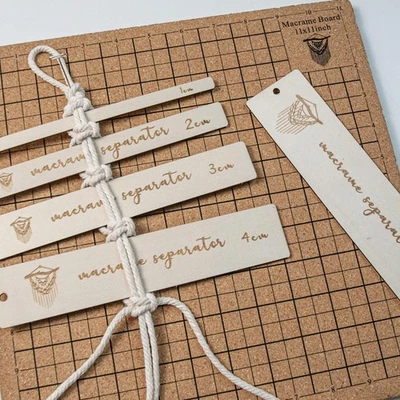 5Pcs Wooden Macrame Separator Tool Hanging Particular Length Macrame Knot Boho - Image 1 of 4