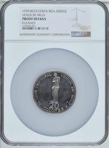 COSTA RICA 20 Colones 1970 Silver NGC Proof Venus De Milo - Picture 1 of 4