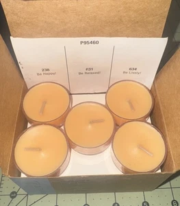 Partylite Tea lights Box Of 15 JOY OF LIFE P95460 Be Lively,Be Relaxed,Be Happy  - Picture 1 of 4