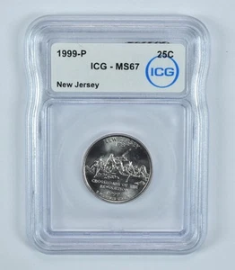 1999-P Washington State Quarter New Jersey MS67 ICG *8572 - Picture 1 of 5