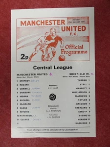 MANCHESTER UTD v Sheffield con | 1978/1979 | reservas | 21 ago 1978 | correo gratuito del reino unido - Imagen 1 de 2