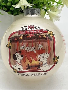 Disney Vintage 1992 101 Dalmations Christmas Ornament Bauble Glass Ball - Picture 1 of 5