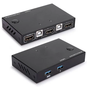KVM201 KVM Switch USB Share Device 2 In 1 Out For Printer Sharing Mouse CB - Afbeelding 1 van 15