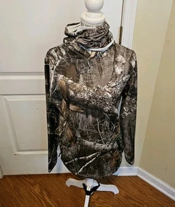 Realtree Mens Camo Tech Hoodie Sweatshirt With Built In Face Gaiter Sz Small - Picture 1 of 6
