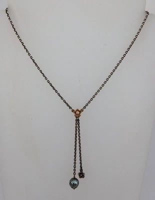 Pandora: Vintage Collier Tahiti Perle + Cubic Zirkonia Sterling Silber (130663) - Bild 1 von 4