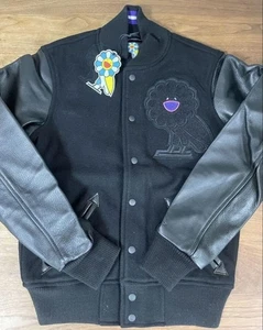 Takashi Murakami x OVO Leather Sleeve Varsity Jacket S New JAPAN - Picture 1 of 6