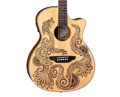 Luna Henna Dragon Spruce Acoustic/Electric Guitar - Open Box - Image 1 of 4