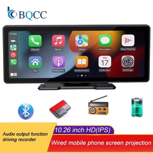 10.26" Inch Wireless CarPlay Screen w Reverse Camera | Multimedia Android Auto - Picture 1 of 9