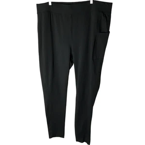 Denim & Co. Active Duo Stretch Leggings Tasche A452592 schwarz Tall Größe 2X NEU - Bild 1 von 7