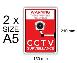 security CCTV Surveillance Sticker Self Adhesive Vinyl Sign Waterproof - Foto 1 di 2