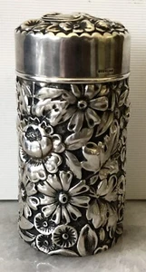 Antique 1896 GORHAM American HAND WROUGHT Repousse Sterling Silver Powder Jar - Picture 1 of 10