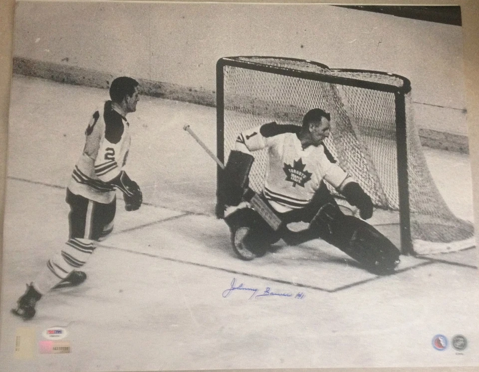 JOHNNY BOWER Signed Autograph Auto 16x20 Photo Picture Toronto Maple Leafs PSA - Image 1 of 1