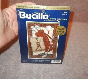 1998 Vintage BUCILLA Nostalgic GOLF Counted Cross Stitch KIT 42058 Sealed NOS - Picture 1 of 6