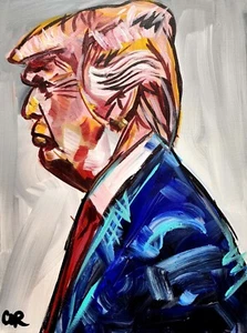 CORBELLIC EXPRESSIONISM 16X20 PROFILE TRUMP USA FINE ART HOME INTERIOR DESIGN - Picture 1 of 10