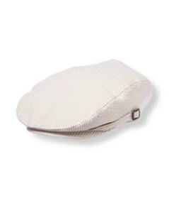 Janie and Jack Special Occasion 6 12 M Seersucker Hat Tan White Newsboy Cap EUC - Picture 1 of 3