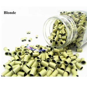 Anillos de enlace de cuentas de micro tubo de cobre 1000/3000 piezas 6x3x3,4 mm para extensión de cabello - Imagen 1 de 7