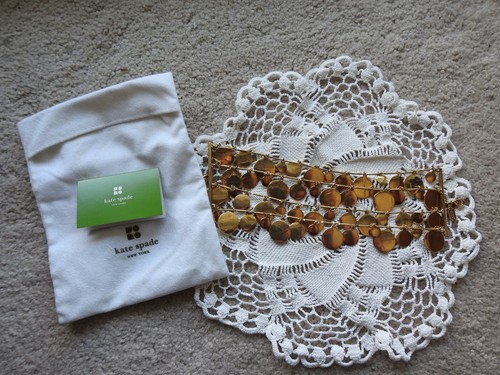 Vintage Kate Spade NY Raro Bracciale Oro 7" Circle Dot Disco