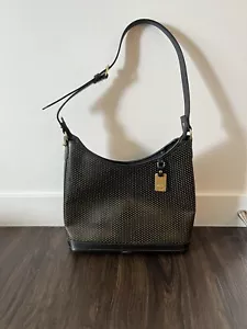 Dooney And Bourke Hobo Style Bag Black W/tan Inset - Picture 1 of 9