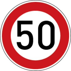 Dreifke® Verkehrszeichen Höchstgeschw. 50, Zeichen 274-50, Alu 2mm, RA2, 60cm - Bild 1 von 1