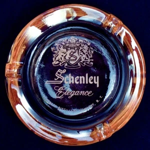 SCHENLEY ELEGANCE Whiskey AMBER CARNIVAL GLASS ASHTRAY - Imagen 1 de 4